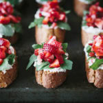 edible MAINE - Strawberry Bruschetta with Ricotta and Arugula