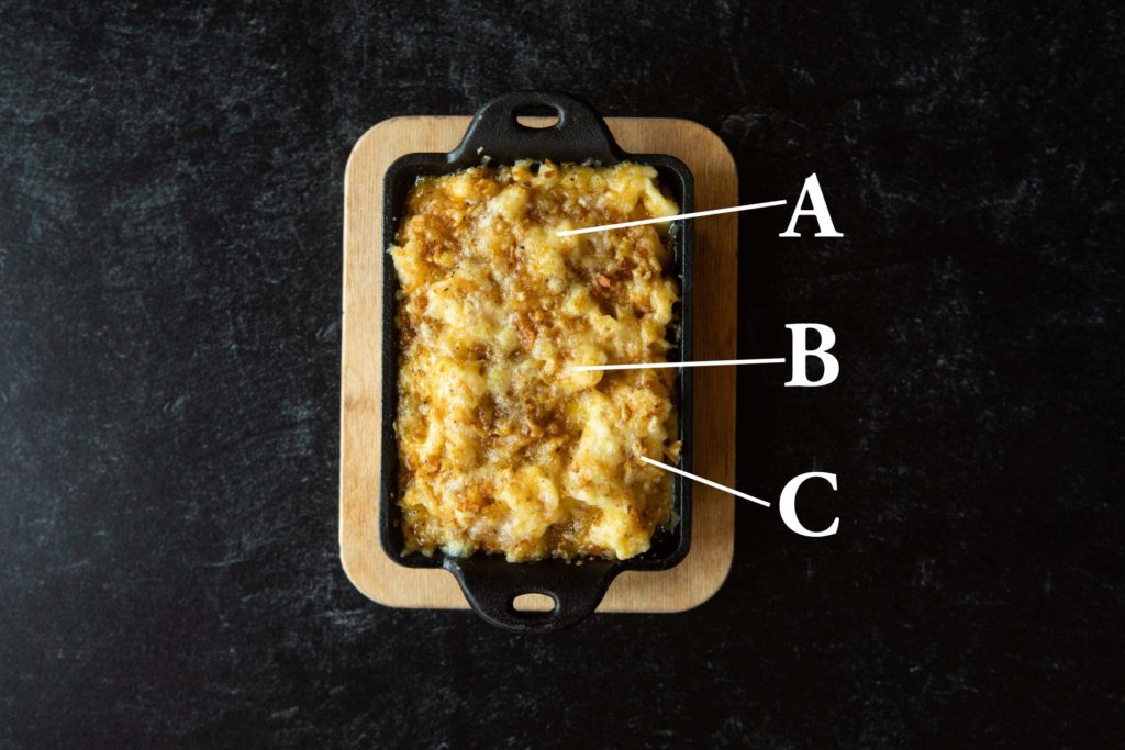 edible MAINE - Kids mac & cheese with local pasta, raclette, and potato chip crust
