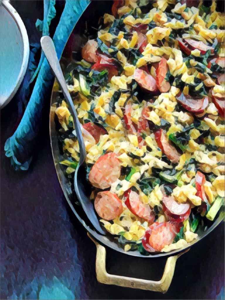 edible MAINE - Umbellifer Sausages with Mustard Spaetzle