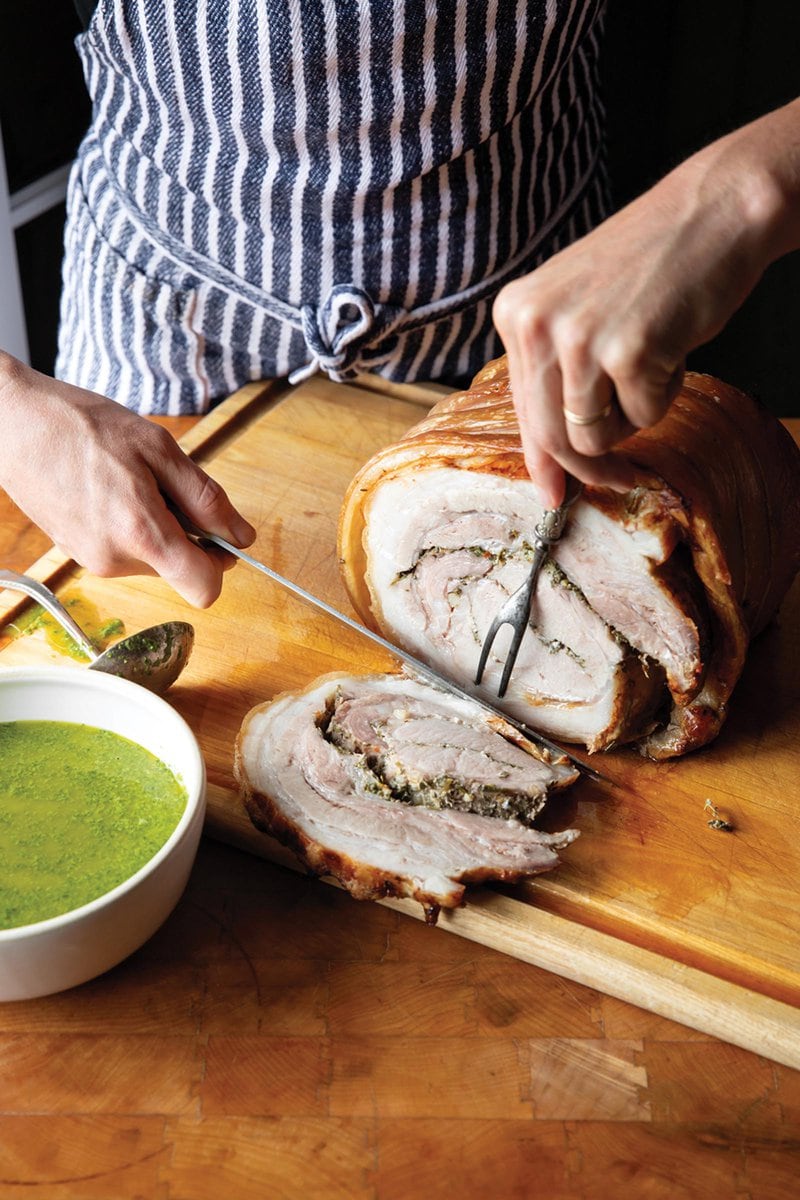 Porchetta with Salsa Verde edible MAINE