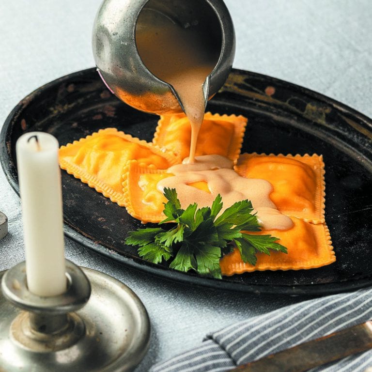 edible MAINE - Lobster Ravioli in Sherry Cream Sauce
