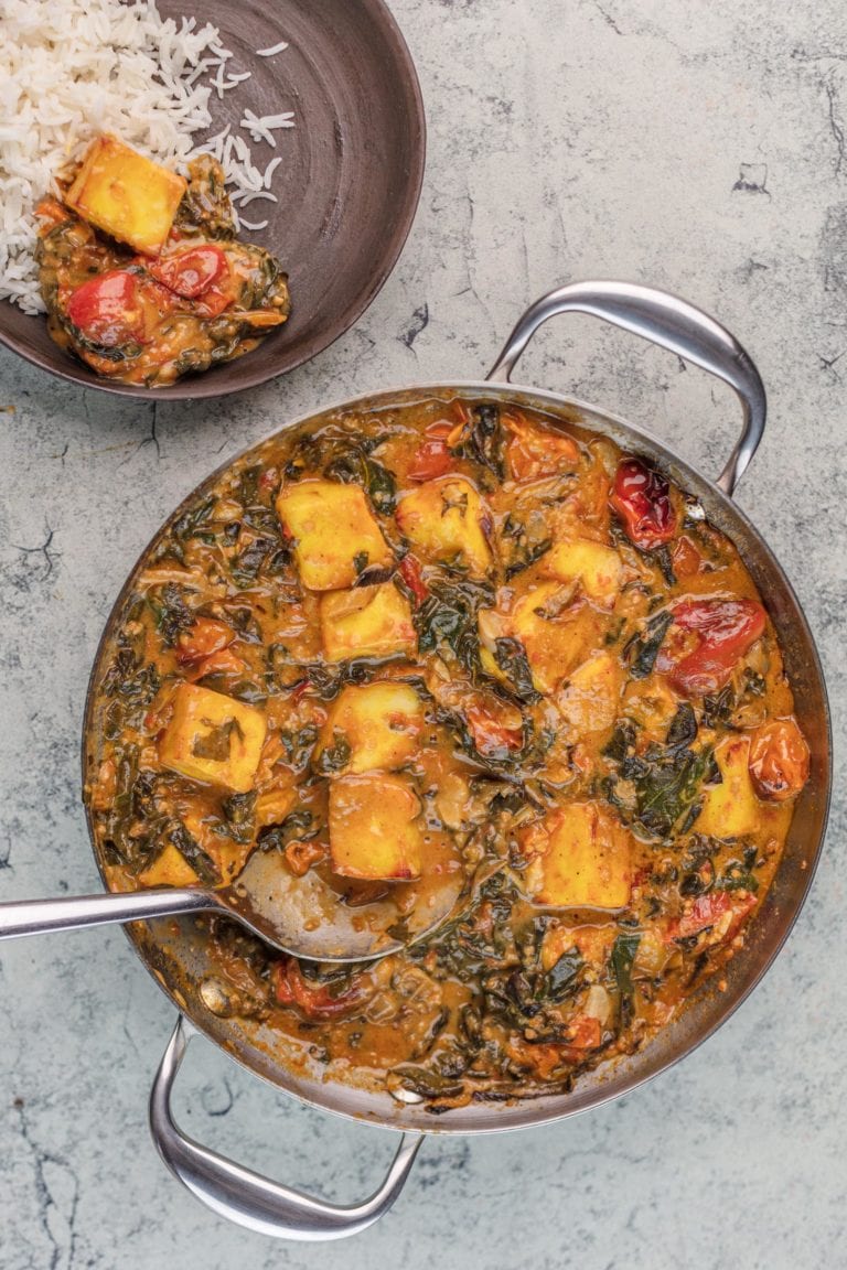 edible MAINE - Rainbow Chard Saag Paneer