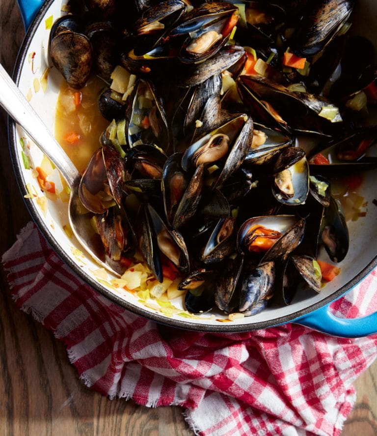 edible MAINE - Mussels Bouillabaisse with Rouille