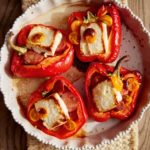 edible MAINE - Roasted Red Bell Pepper Halves with Linguiça and Feta