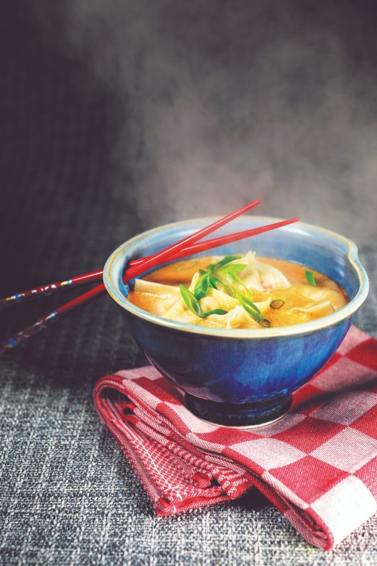 edible MAINE - Thai Coconut Broth with Lobster Wontons