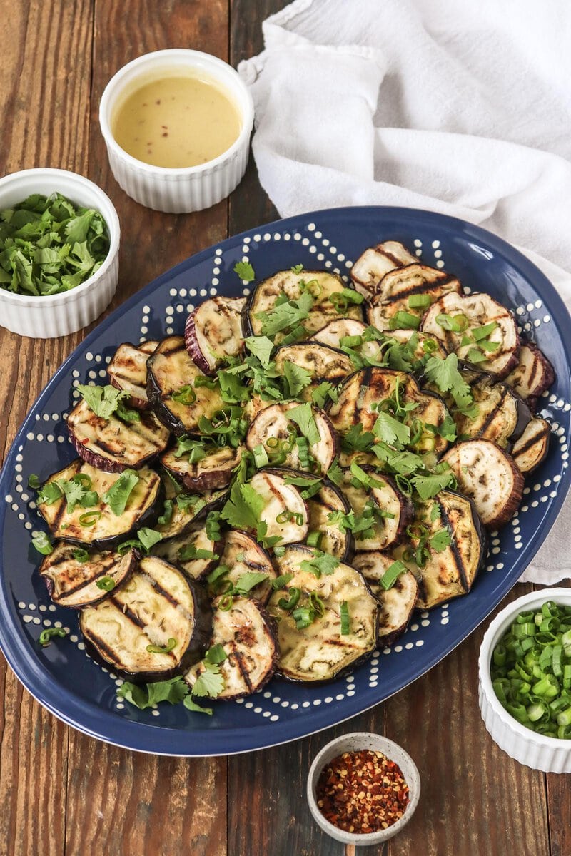 Grilled Eggplant with Tahini Sauce edible MAINE