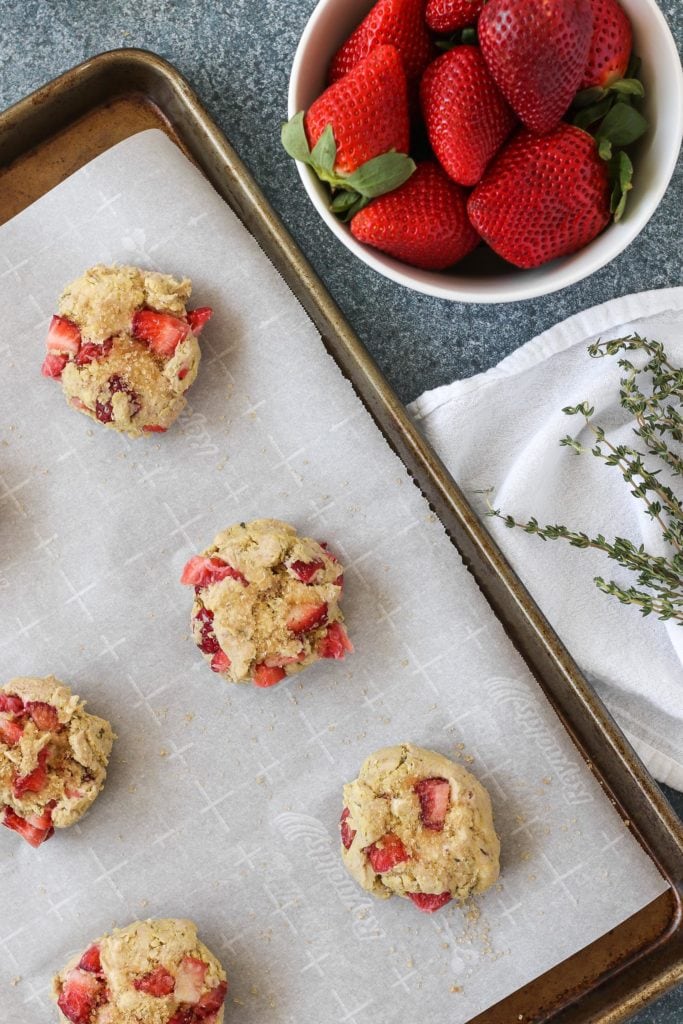 edible MAINE - Strawberry Thyme Buckwheat Scones