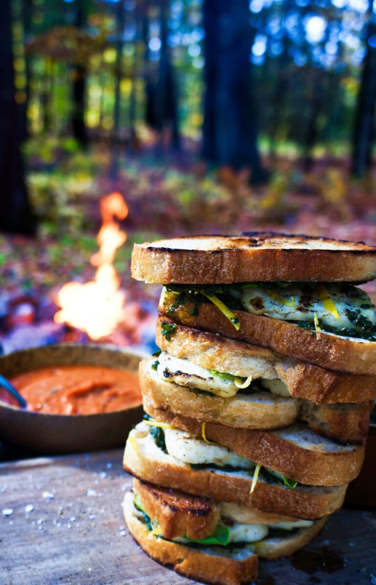 edible MAINE - Grilled Halloumi Sandwich with Kale Pesto