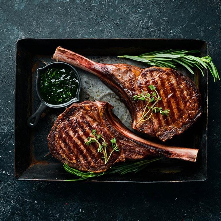 edible MAINE - Tomahawk Ribeye Steak with Melted Herb Butter