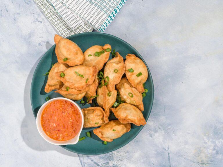 edible MAINE - Deep-Fried Tofu Dumplings with Sweet Chili Dipping Sauce