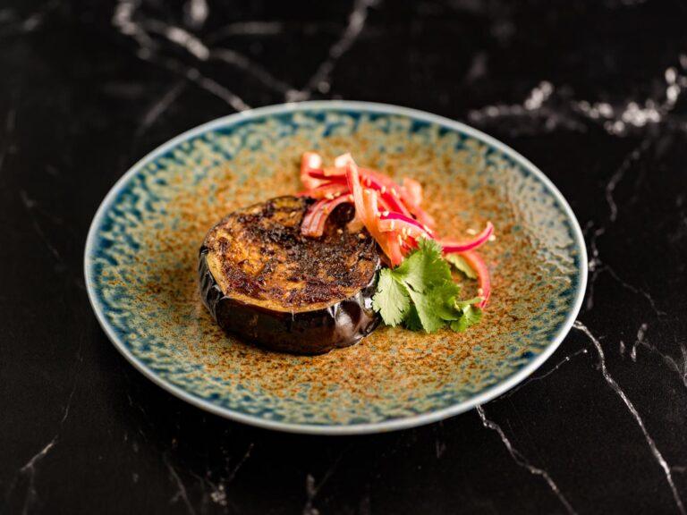 edible MAINE - Eggplant Steaks with Black Garlic and Ginger Glaze