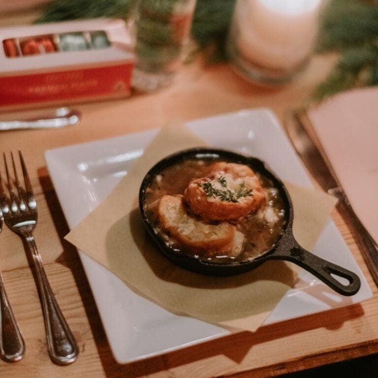 edible MAINE - Lulu’s French Onion Soup with Grilled Cheese Croutons