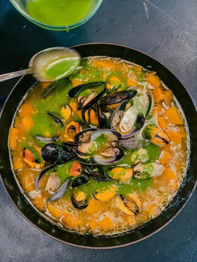 edible MAINE - Butternut Squash and Mussel Soup