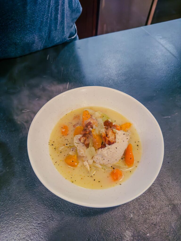 edible MAINE - Almond, Whitefish, and Smoked Shrimp Stew