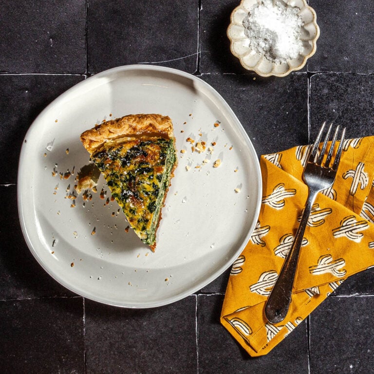 edible MAINE - Spinach, Caramelized Onion, and Gruyère Tart