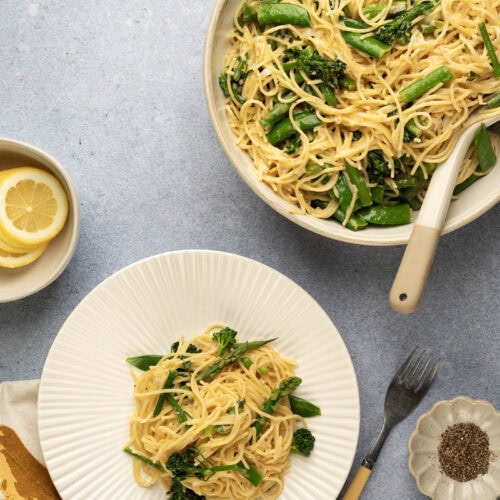 edible MAINE - Creamy Lemon and Green Vegetable Pasta