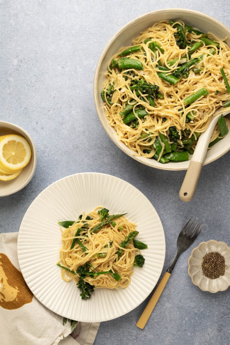 edible MAINE - Creamy Lemon and Green Vegetable Pasta