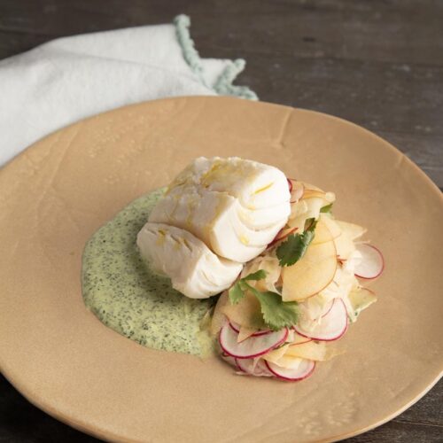 edible MAINE - Poached Whitefish with Green Goddess Dressing